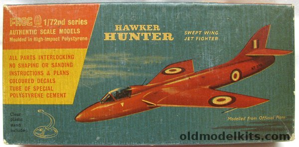Frog 1/72 Hawker Hunter Swept Wing Jet Fighter, 320P plastic model kit